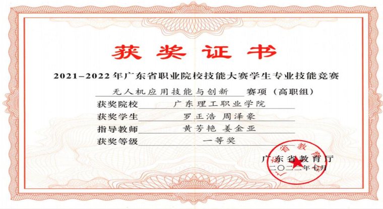 获奖证书